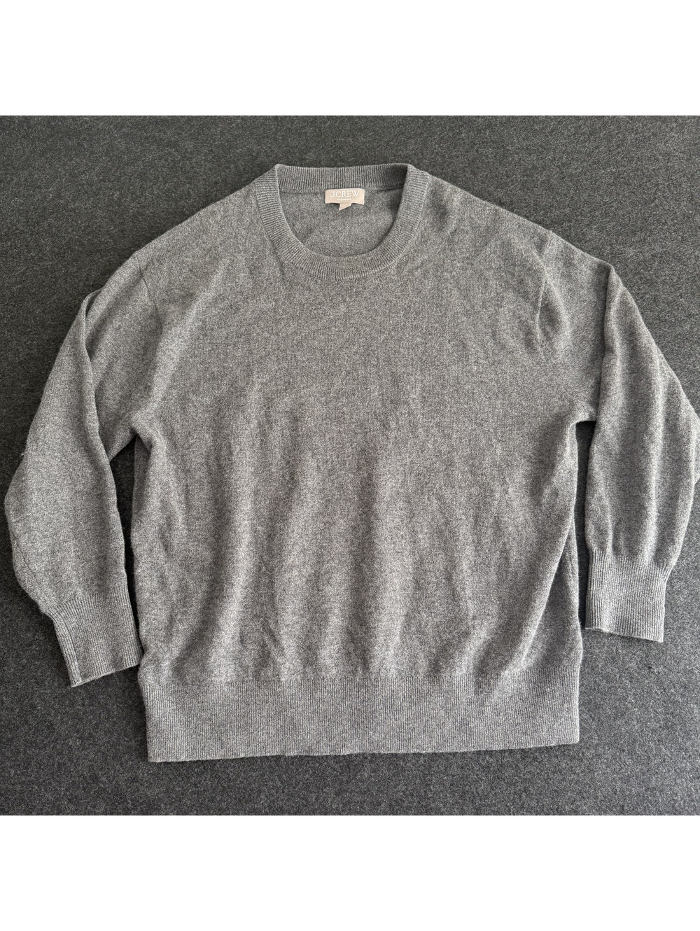 J.Crew Grey 100% Cashmere Crewneck Sweater - Size S Soft Knit Cozy Minimalist